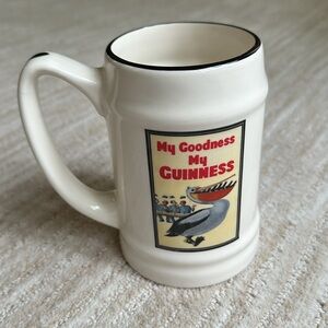 My Goodness My Guinness Mug with Pelican John Gilroy Vintage Ceramic Beer Stein